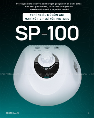 Dr. Alex SP-100 Profesyonel Manikür ve Pedikür Cihazı – 100W, 45.000 Devir, 32V, Beyaz Renk