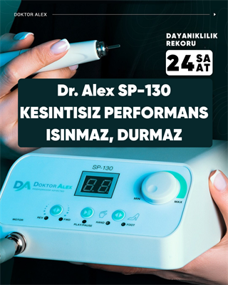 Dr. Alex SP-130 Profesyonel Manikür ve Pedikür Cihazı – 130W, 50.000 Devir, 32V, Sessiz ve Güçlü Motor