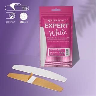 EXPERT 40 Yarım Ay Törpü İçin Yedek Yumuşak Tabanlı Beyaz Törpüler, 150 Grit (30 Adet)