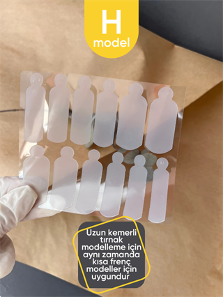 Fransız manikürü için silikon üst form şablonu - mould 12li H (8698)