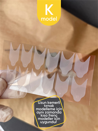 Fransız manikürü için silikon üst form şablonu - mould 12li K (6508)