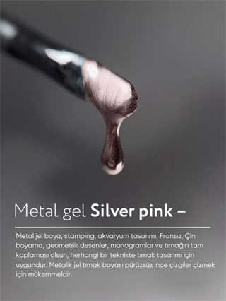 Jel boya sıvı metal Silver Pink ayna efekti veren 5 gr