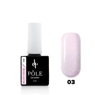 Kalıcı oje Brilliant tears ışıltılı 03 Pembe Kuvars 8 ml.