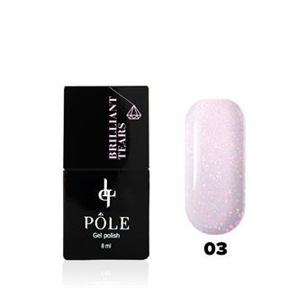 Kalıcı oje Brilliant tears ışıltılı 03 Pembe Kuvars 8 ml.