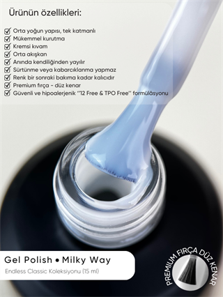 Kalıcı oje Endless Classic serisi 15 ml Milky Way - Rakı beyazı