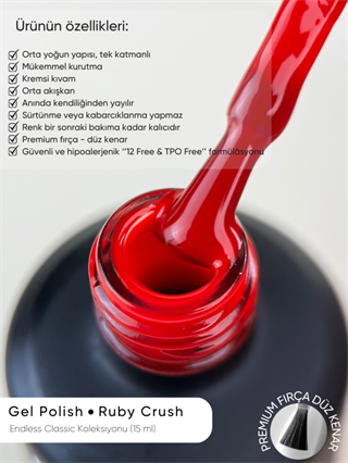 Kalıcı oje Endless Classic serisi 15 ml Ruby Crush