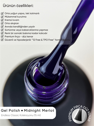 Kalıcı oje Endless Classic serisi 15 ml Midnight Merlot
