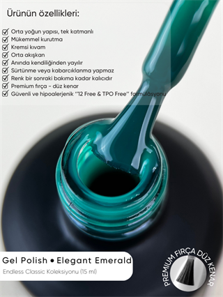 Kalıcı oje Endless Classic serisi 15 ml Elegant Emerald