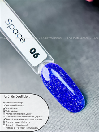 Kalıcı oje Işığı yansıtan serisi 15 ml Space 06
