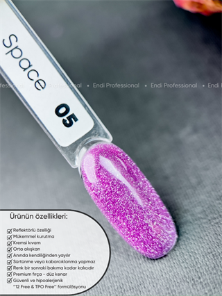 Kalıcı oje Işığı yansıtan serisi 15 ml Space 05
