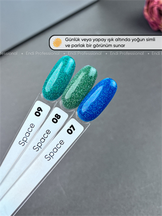 Kalıcı oje Işığı yansıtan serisi 15 ml Space 08