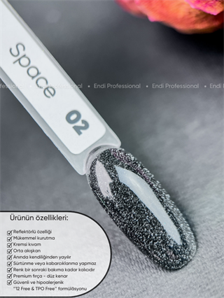 Kalıcı oje Işığı yansıtan serisi 15 ml Space 02