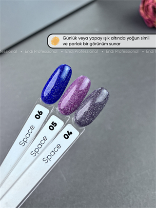 Kalıcı oje Işığı yansıtan serisi 15 ml Space 04
