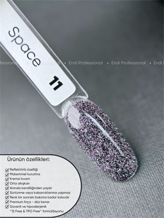 Kalıcı oje Işığı yansıtan serisi 15 ml Space 11