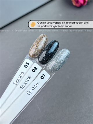 Kalıcı oje Işığı yansıtan serisi 15 ml Space 02
