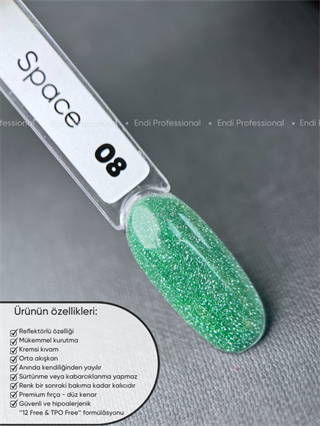 Kalıcı oje Işığı yansıtan serisi 15 ml Space 08
