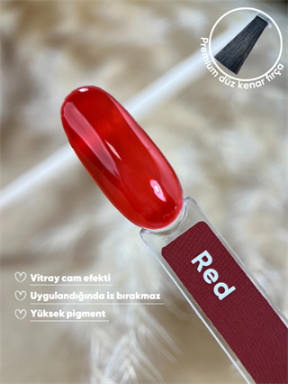 Kalıcı oje Vitray Glazed serisi 15 ml Red