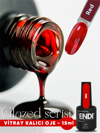 Kalıcı oje Vitray Glazed serisi 15 ml Red