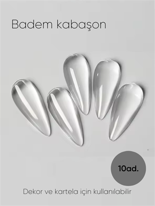 Kartela için cam tips 10 adet Badem