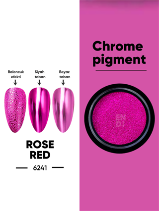 Krom metalik pigment tozu ayna efekti Rose Red 27