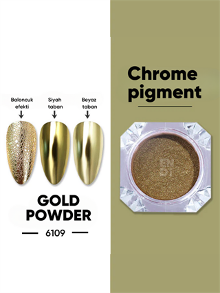 Krom metalik pigment tozu ayna efekti Gold Powder 26