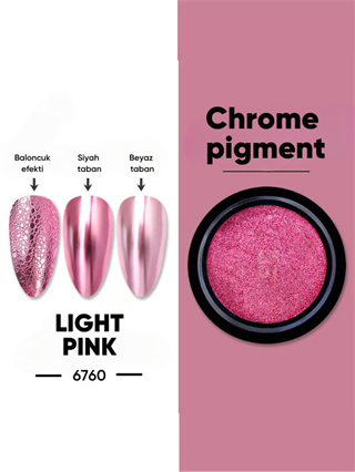 Krom metalik pigment tozu ayna efekti Light Pink 30