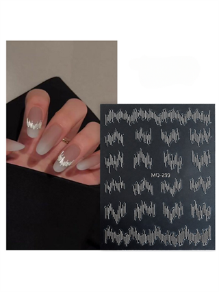 Metal nail art dekor Gümüş Silver