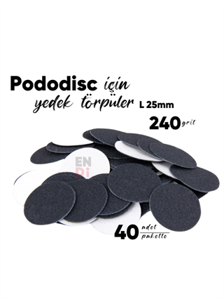 Pododisc için törpü L 25mm 240 grit zımpara 40 adet