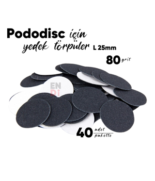 Pododisc için törpü L 25mm 80 grit zımpara 40 adet
