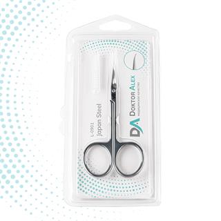 Profesyonel Kütikül Makası, 22,5 mm Kavisli Uç, Dr.Alex L-0901, Stüdyo Bilemesi