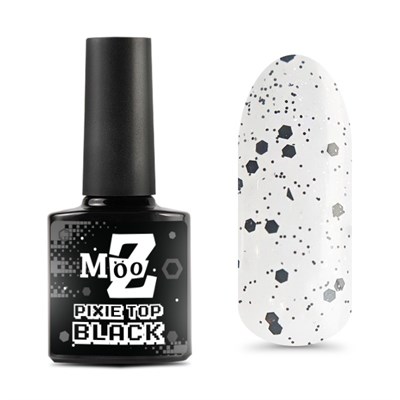 Renkli konfeti Pixie Black top coat Parlak No Wipe 9 ml