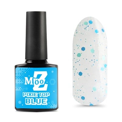 Renkli konfeti Pixie Blue top coat Parlak No wipe 9ml