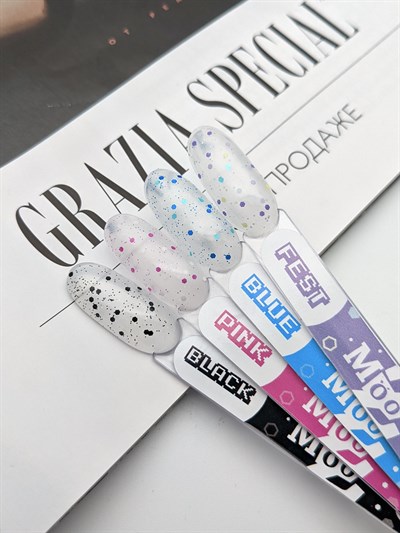 Renkli konfeti Pixie Fest top coat Parlak No wipe 9 ml