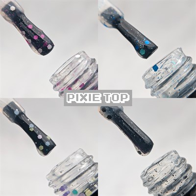 Renkli konfeti Pixie Fest top coat Parlak No wipe 9 ml