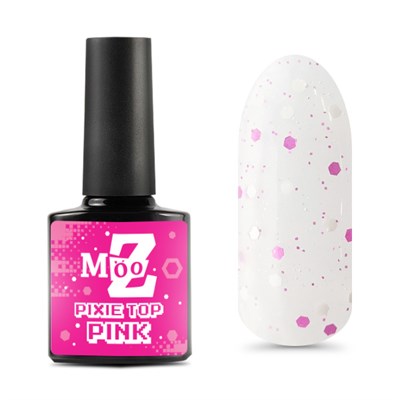Renkli konfeti Pixie Pink top coat Parlak No wipe 9 ml