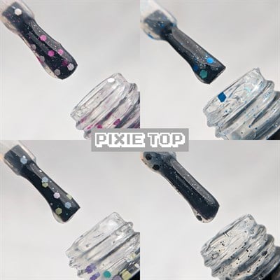 Renkli konfeti Pixie Pink top coat Parlak No wipe 9 ml