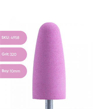 Silikon Parlatıcı Koni, 10mm Pembe 320 grit