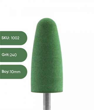 Silikon Parlatıcı Koni, 10mm Yeşil 240 grit