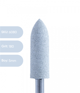 Silikon Parlatıcı Koni, 5mm Beyaz 180 grit