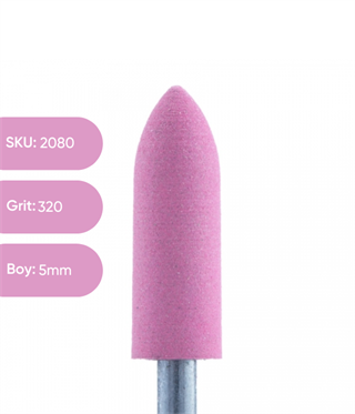 Silikon Parlatıcı Koni, 5mm Pembe 320 grit