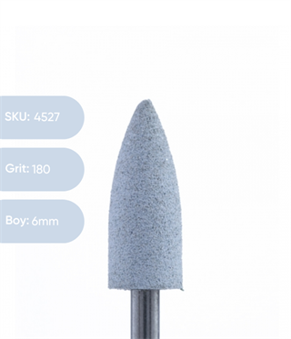 Silikon Parlatıcı Koni, 6mm Beyaz 180 grit