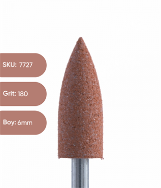 Silikon Parlatıcı Koni, 6mm Kahve 180 grit