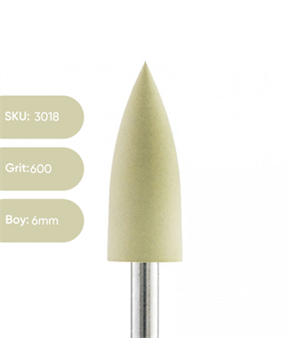Silikon Parlatıcı Koni, 6mm Sarı 600 grit