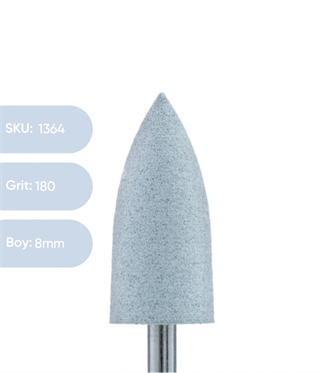 Silikon Parlatıcı Koni, 8mm Beyaz 180 grit