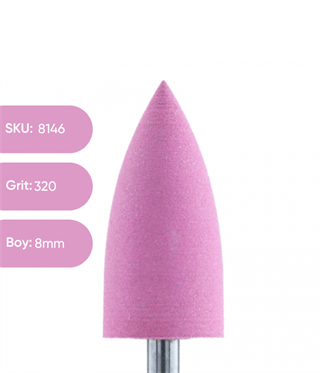 Silikon Parlatıcı Koni, 8mm Pembe 320 grit