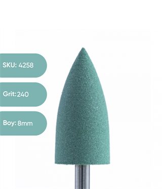 Silikon Parlatıcı Koni, 8mm Yeşil 240 grit