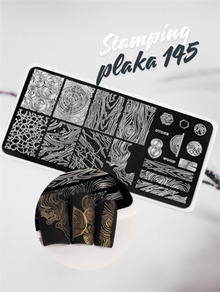 Stamping plakası nail art desen Forest Orman 145