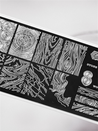 Stamping plakası nail art desen Forest Orman 145