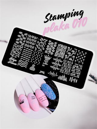 Stamping plakası nail art desen Life 010