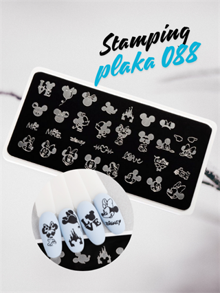 Stamping plakası nail art desen Mr. & Mrs. Mouse 088